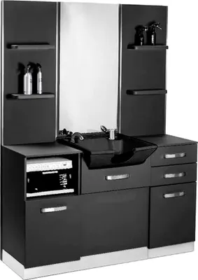 Produktbild von Gabbiano Friseurkonsole mit Waschbecken B085B Schwarz