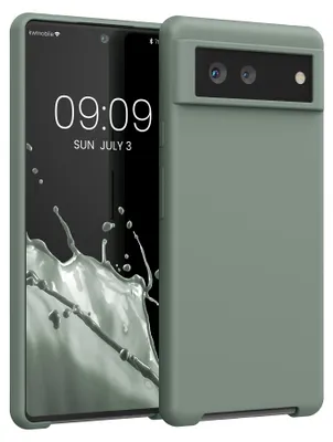 Produktbild von kwmobile Handyhülle für Google Pixel 6 Hülle - Case Silikon - Kabelloses Laden - Schutzhülle Cover in Rainwashed Grün