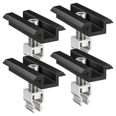 Produktbild von 4x Mittelklemme Klickfix schwarz 30-40mm Solarmodul Halterung Modulklemme Solar Modul Klemme Befestigung Halterung PV Montage Panel Aluminium Profil