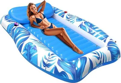 Produktbild von Luftbett – Schwimmbeckenmatratze mit Rückenlehne – Luftmatratze für Erwachsene – Schwimmbecken-Luftbett mit Rückenlehne – Schwimmbecken-Luftmatratze – Luftmatratze mit Trinkbecherhalter