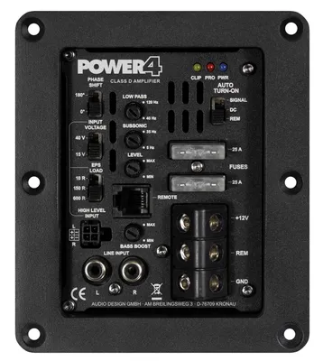 Zdjęcie produktu dla ESX POWER4, D, 1 kan., 460 W, 460 W, 40 - 120 Hz, 0 - 6 dB