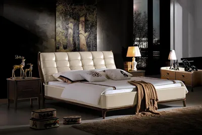 Produktbild von Bett Chesterfield Möbel Schlafzimmer Doppelbett Luxus Betten 180x200 Leder Neu