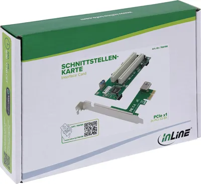 Produktbild von InLine 76619K, PCIe, PCI, Männlich, PCIe 1.1, SATA 15-Pin, ASMedia ASM1083