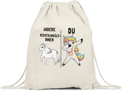 Produktbild von Andere Rechtsanwältinnen Du Turnbeutel Gymsack  Pferd Einhorn Humor Lustig Unicorn Geschenk Apotheke