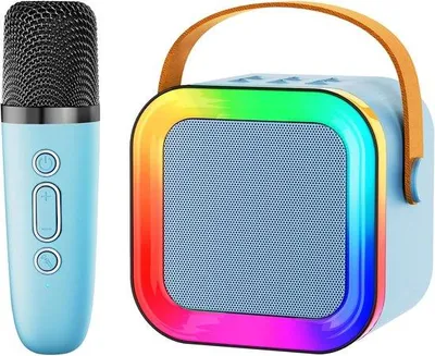Immagine prodotto di Set per karaoke per bambini, con altoparlante Bluetooth portatile, 1-2 microfoni wireless, ideale come regalo per bambini e bambine dai 4 ai 12+ anni e per neonati, colore bianco