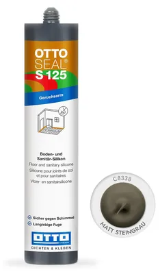 Produktbild von OTTOSEAL S 125 Boden- und Sanitär-Silikon 310 ml Kartusche C8338 matt-steingrau - 1255479
