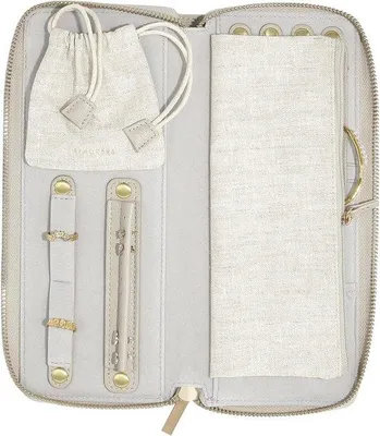 Produktbild von Famanu Schmuckrolle - kompakter Schmuckorganizer für Reisen - weiche Aufbewahrungsrolle für Ketten und Accessoires