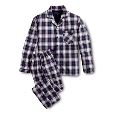 Produktbild von Rick Armand Herren Microfaser Pyjama Langarm Karo Reverskragen Schlafanzug Gr. 3XL