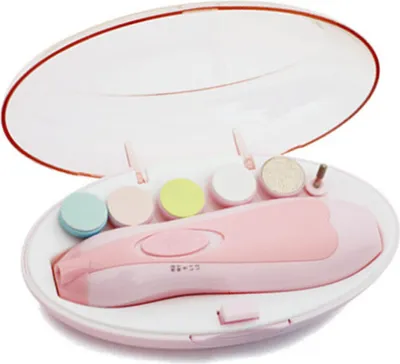 Produktbild von Baby-Nagelschneider, 6 Schleifköpfe, tragbar, sanft, elektrisch, für Neugeborene, Kleinkinder, Rosa