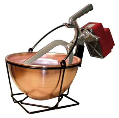 Paiolo mit Halter, 4,5 l, Kupfer, Silber, 16 W