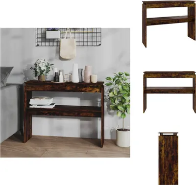 Zdjęcie produktu dla vidaXL Stolik konsola dąb wędzony 102x30x80 cm materiał drewnopochodny - Stoliki boczne