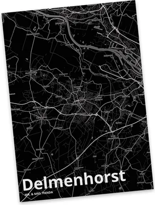 Produktbild von Mr. & Mrs. Panda Postkarte Delmenhorst - Geschenk, Stadt, Dorf Karte Landkarte Map Stadtplan, spruchkarte, Ansichtskarte, Ansichtskarten, Postkarten, Fotokarte