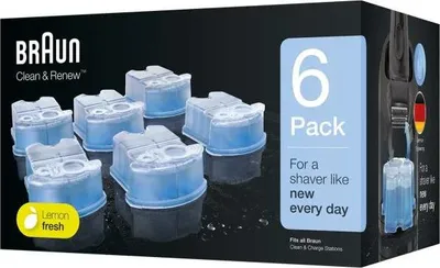 Produktbild von Braun CCR6, Reinigungskartusche, Blau, Braun, Braun Clean&Charge, Box, 6 Stück(e)