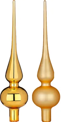 Produktbild von Christbaumspitze Glas 26cm 1 Stück matt / glänzend sort. - Inkagold
