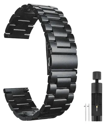 Image de Bracelet de montre - Watch 3 Active - Acier inoxydable - Boucle déployante - Noir