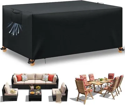 Immagine prodotto di Copertura impermeabile per tavolo da giardino, nera, 220x140x74 cm, tessuto Oxford