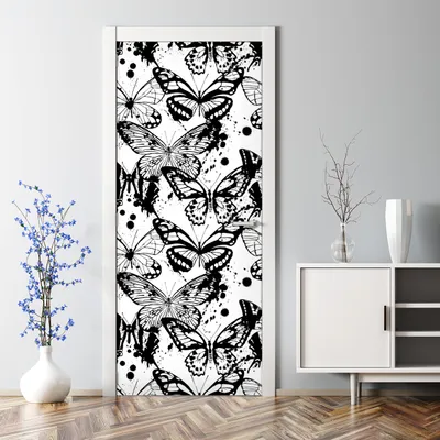 Produktbild von Dekorative Türposter selbstklebend Wandaufkleber Türaufkleber Schmetterlinge Kunst 85 x 200 cm