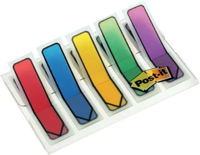 Image de Post-it® 684-ARR1 Index Flèches - 11,9 x 43,2 mm, assortis, 5x 20 flèches dans un étui