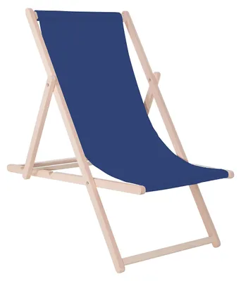 Productafbeelding van Strandstoel - Verstelbaar - Beukenhout - Hangemaakt - Marineblauw