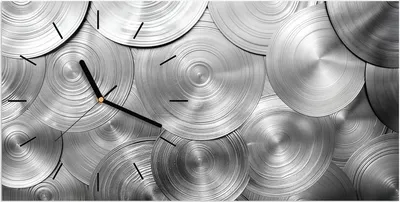 Produktbild von Wanduhr aus Glas mit Motiv Metallische Scheiben- 60 x 30 cm - inkl. Aufhängesystem