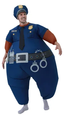 Produktbild von Aufblasbares Polizeikostüm, Uni, für Karneval, 150-190 cm