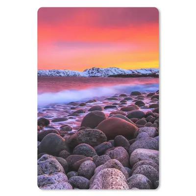Produktbild von MuchoWow® Mauspad Mousepad Sonne - Steine - Schnee - Landschaft - Wasser 18x27 cm - Mousepads - Maus Mat - Pad - Mausunterlage