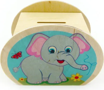 Produktbild von Holzdekoration Spardose „Elefant“ BxLxH 115x65x85mm NEU
