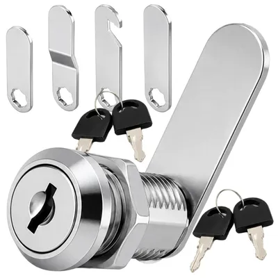 Produktbild von 16-mm-Möbelschloss für Schränke – Metall, inklusive 4 Schlüsseln