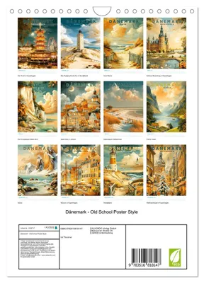 Produktbild von Dänemark - Old School Poster Style (Wandkalender 2027 DIN A4 hoch), CALVENDO Monatskalender