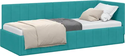 Obrázok produktu pre vidaXL Rohový rám postele s čelom tyrkysový 80 cm x 200 cm zamat