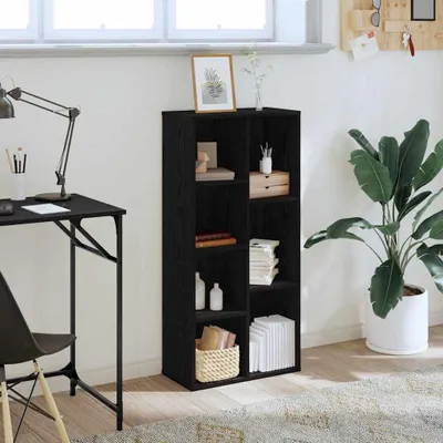Obrázek produktu pro Maison Exclusive – Knihovna, 7 polic, rozměry 50 x 25 x 102 cm, černá barva, Imitace dubového dřeva