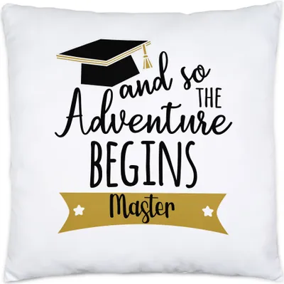 Produktbild von Master Kissen inkl. Füllung And so the Adventure Begins Masterabschluss Geschenk Absolvent Studium