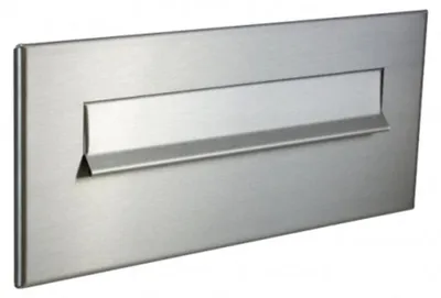 Produktbild von CD-46 Edelstahl Briefkasten Frontplatte ohne Namensschild (160x310 mm)