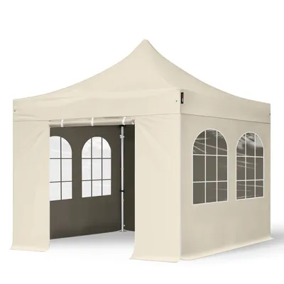 Produktbild von TOOLPORT 3x3m Aluminium Faltpavillon, inkl. 4 Seitenteile, creme
