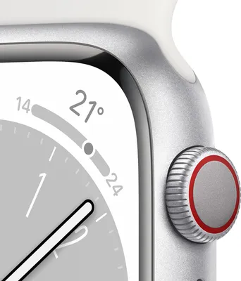 Produktbild von Apple Watch Series 8 41mm (A2773) Silver Alu Sport Band White CEL Neu