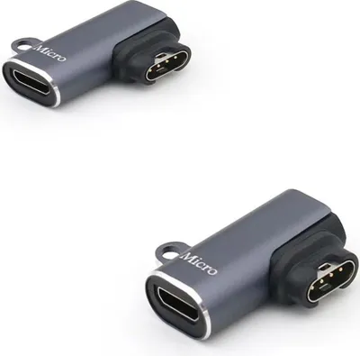 Zdjęcie produktu dla INF Adapter do zegarków Garmin na USB-C, kątowy, aluminiowy, 2 sztuki