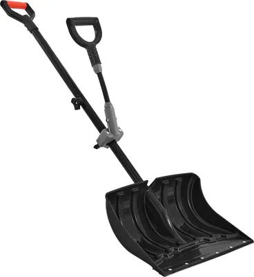 Produktbild von SucceBuy Schneeschaufel 455x320 mm, Schneeräumer mit D-Griff und Zusatzgriff, Schneeschippe für Garten, Auto und Outdoor-Camping