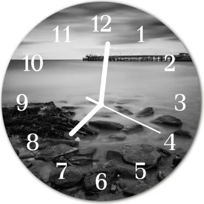 Produktbild von Glasuhr Wanduhr Küchenuhr Echt-Glas 30fi cm Ufer grau