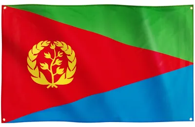 Produktbild von Eritreische Flagge, 91x152 cm, mit 4 Messingösen, für Innen- und Außenbereich
