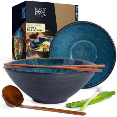 Image de Set de 2 bols en céramique Moritz & Moritz - Inclus cuillères et baguettes