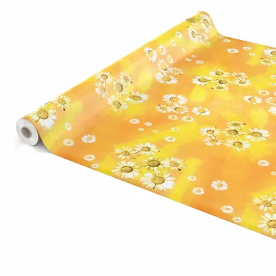 Produktbild von Tischdecke Wachstuch Blumen Gelb Robust Wasserabweisend Breite 140 cm Länge 2000 cm