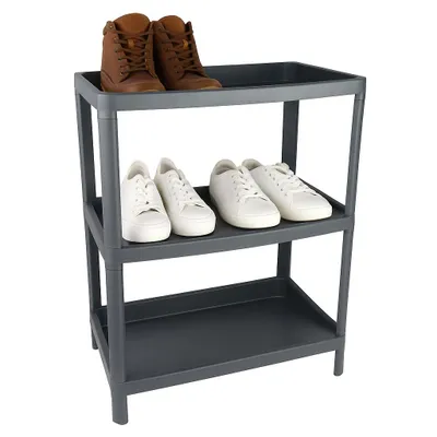 Zdjęcie produktu dla Stojak na buty 3 półki plastikowe GRANIT 70 cm Stojak na buty Organizer na buty Przedpokój