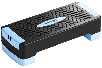 Produktbild von Steppbrett höhenverstellbar Fitness Aerobic Stepper mit 2 Stufen (11/16 cm) 2 Widerstandsbändern, Anti-Rutsch-Matte Blau