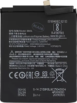 Produktbild von Clappio, Ersatzakku BM3L 3300mAh für Xiaomi Mi 9 Li‑Ion 3,85V, Schwarz