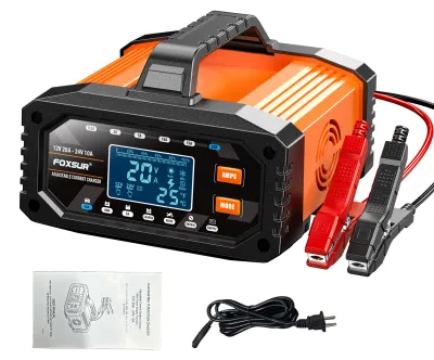 Obrázek produktu pro Nabíječka baterií 12 V 20 A / 24 V 10 A, inteligentní udržovací nabíječka, nabíječka autobaterií, automatický udržovač baterií s desulfatačním režimem a režimem opravy pro automobily