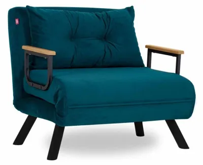 Image de CALICOSY - Fauteuil convertible en tissu avec pieds en métal L67 cm - SANDO