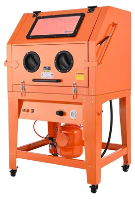 Image de Cabine de sablage VEVOR 926 L, sableuse en acier sur roues, avec réservoir d'abrasif de 121 L et aspiration des poussières de 1,6 CV, installation de sablage pour le traitement de surface de pièces surdimensionnées