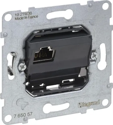 Produktbild von Legrand 765057, RJ-45, UTP, 6a, Schwarz, IP20, IK04