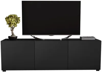 Zdjęcie produktu dla Szafka rtv pod telewizor nowoczesna prosta czarna matowa 150 cm