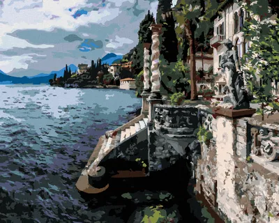 Produktbild von Zuty - Malen nach Zahlen - VILLA AM MEER, ITALIEN (TED DAVIS), 40x50 cm, mit Keilrahmen (bereits gespannt)